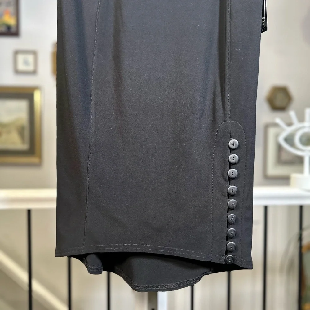Sympli Diva Skirt Short Black Size 6 Button Detail - Picture 5 of 12